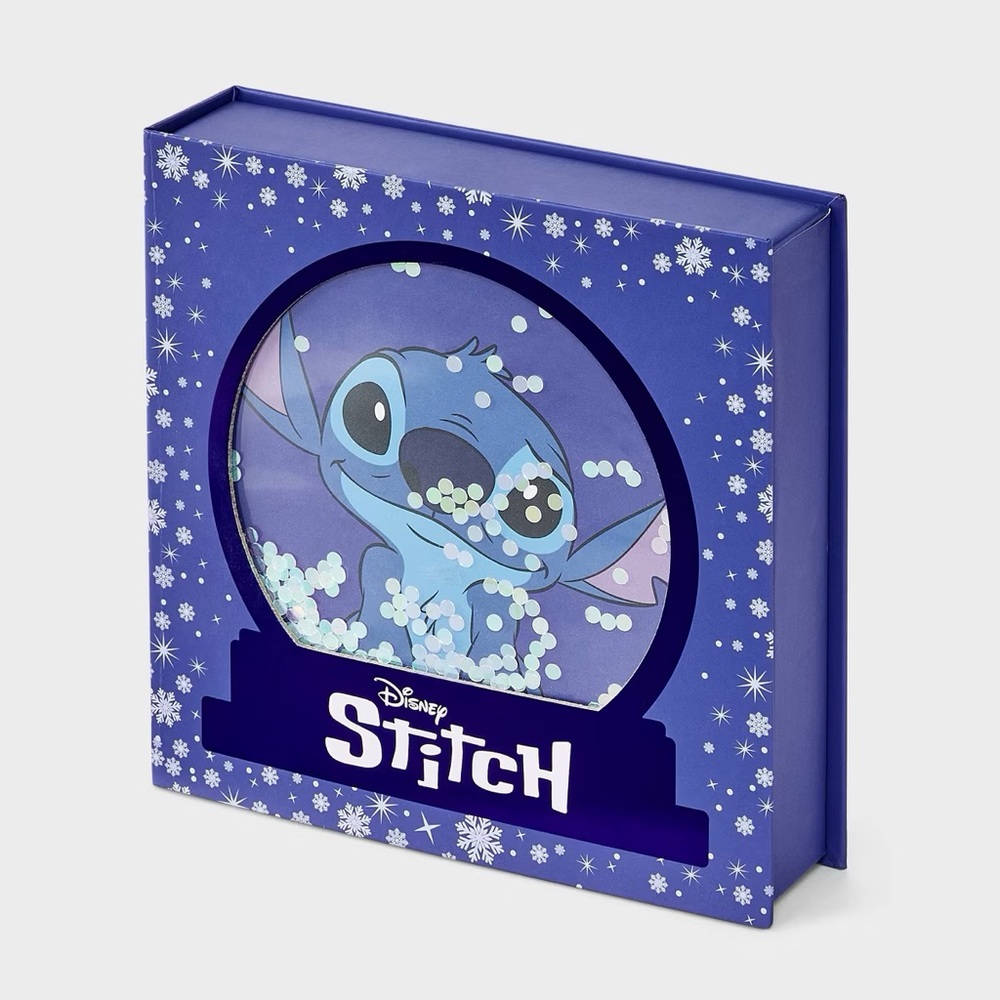 Lilo & Stitch nwt Snow Globe Box of Cozy Embroidered Crew Socks - Pink/Mint 4-10